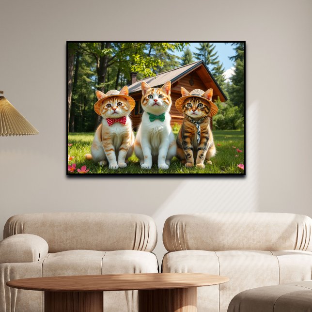 Funny Cats in Preppy Spring Attire and Hats   Poster (Creator Uploaded)
