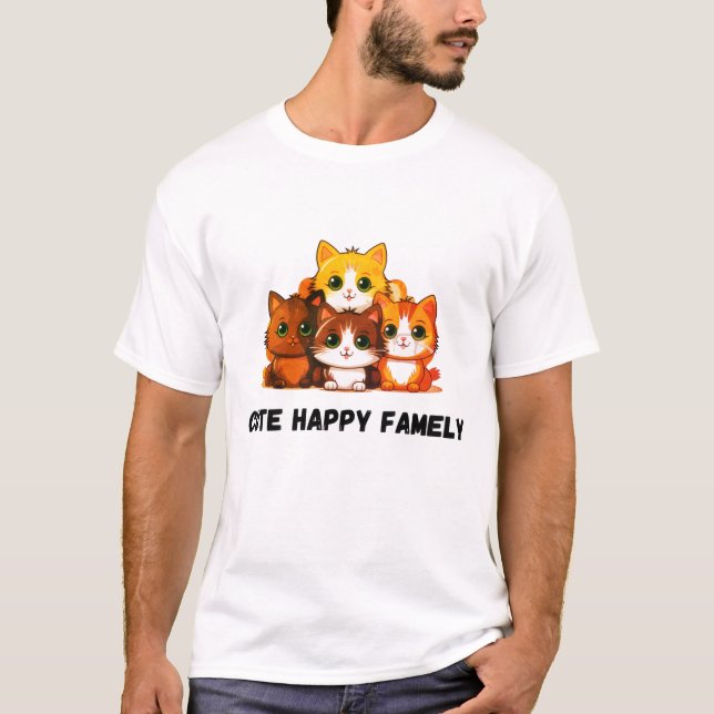 Funny cats Lover T-Shirt – Cute Cats Family Gift  (Front)