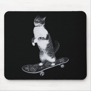 Funny Cats Lovers Skateboarding Cat For Men Women Mouse Pad