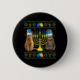 Funny Cats Menorah Jew Happy Hanukkah Ugly 6 Cm Round Badge