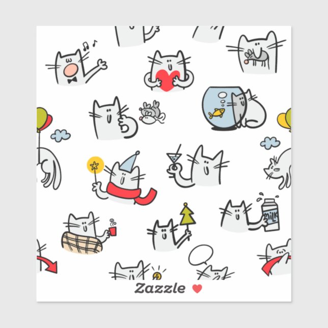 Funny cats, milk and magic. (Sheet)