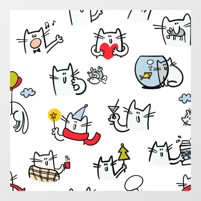 Funny cats, milk and magic. (Sheet)