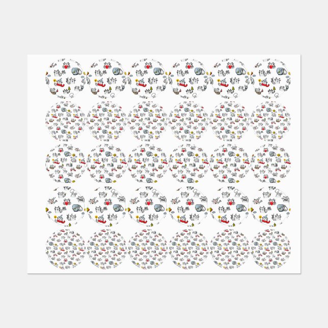 Funny cats, milk and magic. (Sheet)