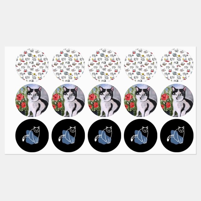 Funny cats, milk and magic. (Sheet)
