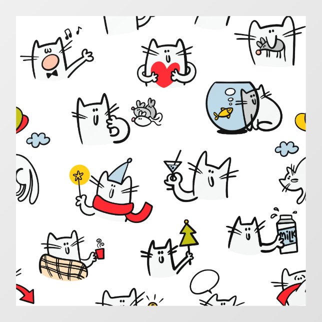 Funny cats, milk and magic. (Sheet)