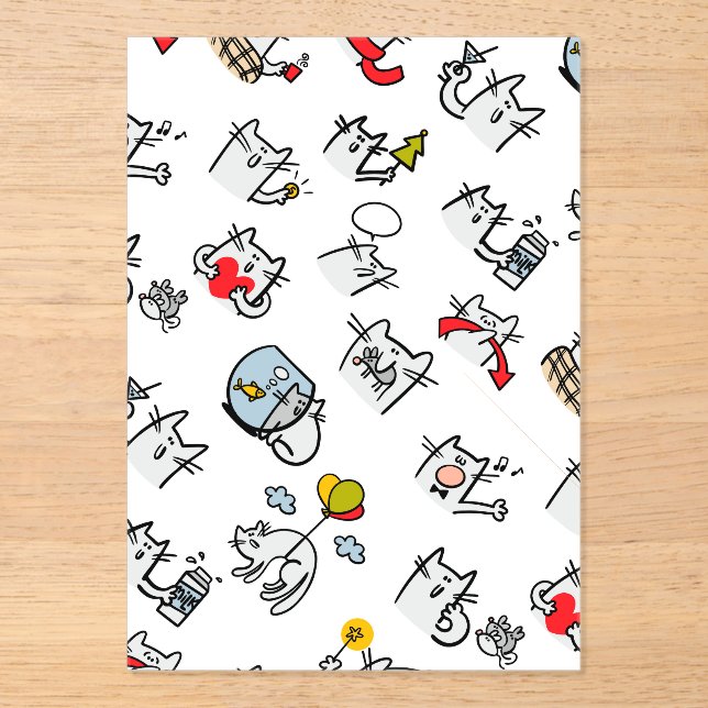 Funny cats, milk and magic. acrylic invitations (Front)