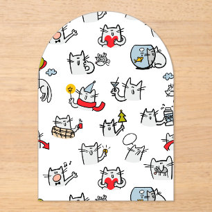 Funny cats, milk and magic. acrylic invitations