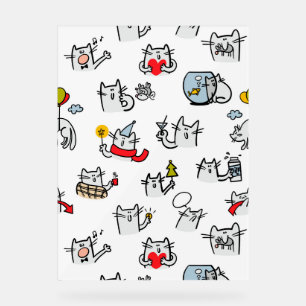 Funny cats, milk and magic. acrylic sign