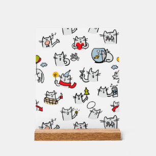 Funny cats, milk and magic. acrylic sign