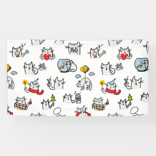 Funny cats, milk and magic. banner