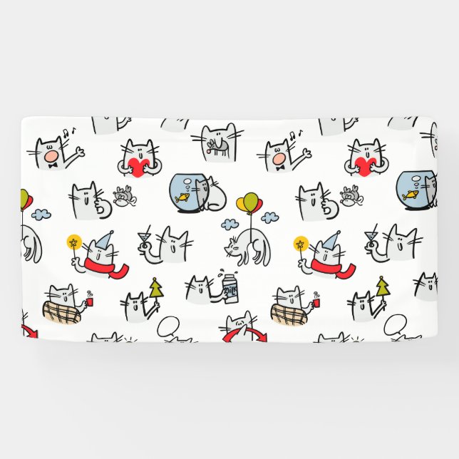 Funny cats, milk and magic. banner (Horizontal)