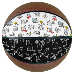 Funny cats, milk and magic. basketball