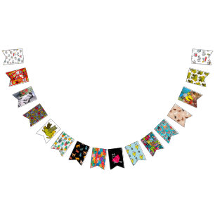 Funny cats, milk and magic. bunting
