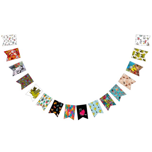 Funny cats, milk and magic. bunting  (All)
