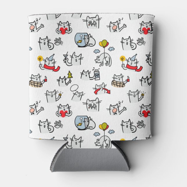 Funny cats, milk and magic. can cooler (Front)