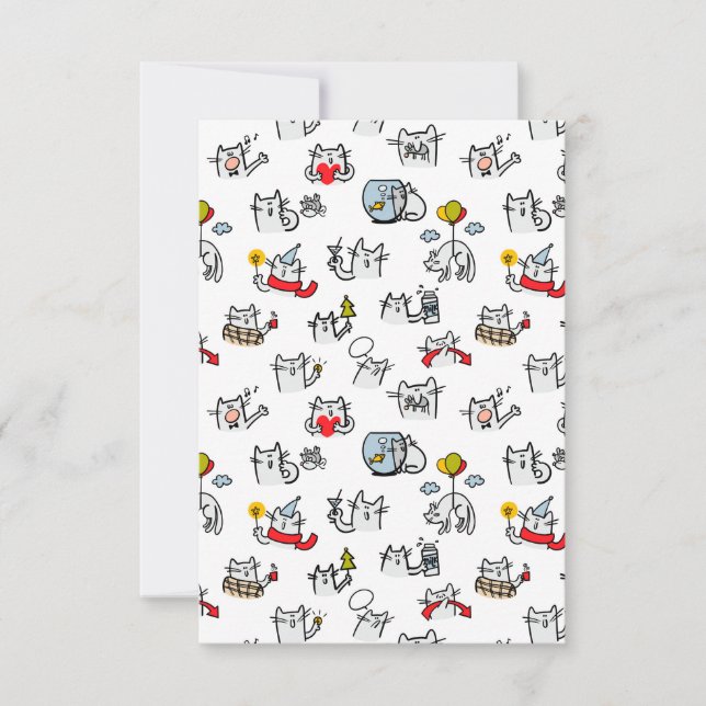 Funny cats, milk and magic. card (Front)