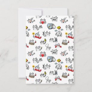 Funny cats, milk and magic. card