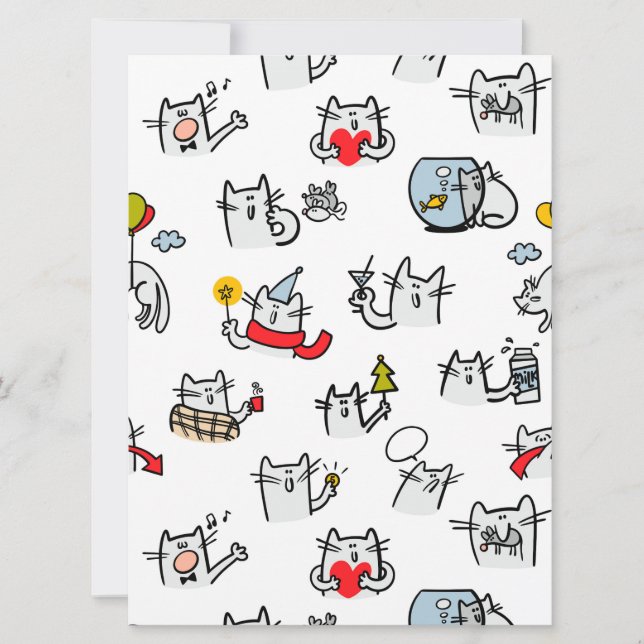 Funny cats, milk and magic. card (Front)