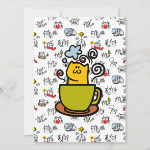 Funny cats, milk and magic. card