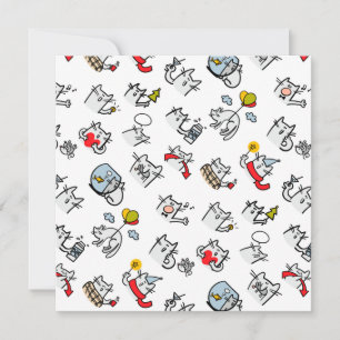 Funny cats, milk and magic. card