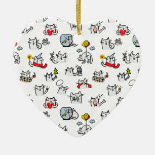 Funny cats, milk and magic. ceramic ornament
