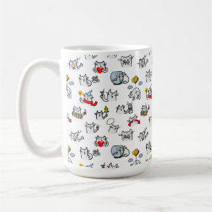 Funny cats, milk and magic. coffee mug
