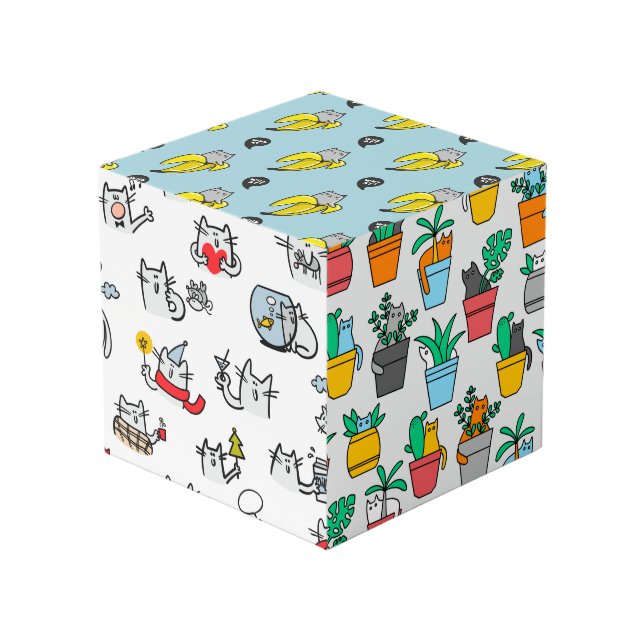 Funny cats, milk and magic cube (Front Angled)