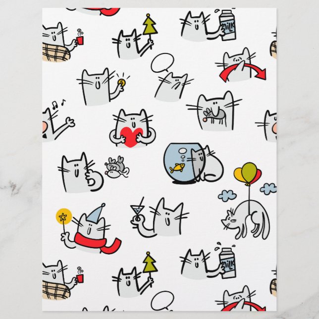 Funny cats, milk and magic. custom letterhead (Front)