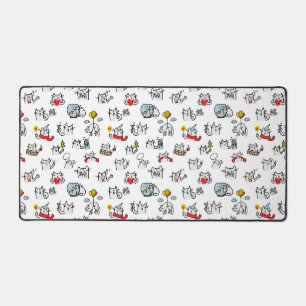 Funny cats, milk and magic. desk mat