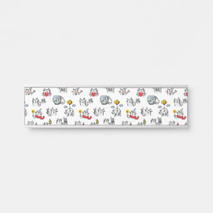 Funny cats, milk and magic. door sign