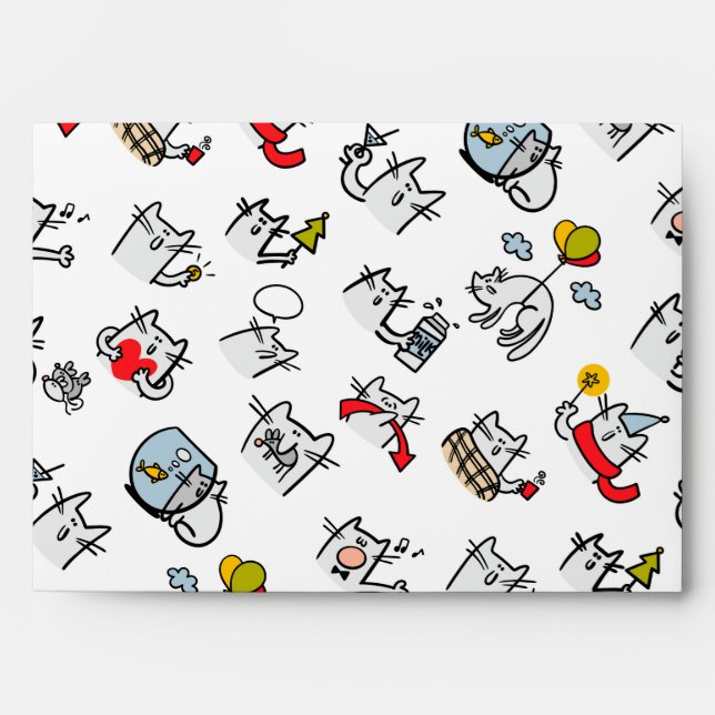 Funny cats, milk and magic. envelope (Front)