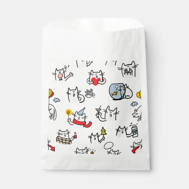 Funny cats, milk and magic. favour bag (Front)