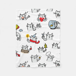 Funny cats, milk and magic. fleece blanket