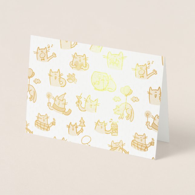 Funny cats, milk and magic. foil card (Front)