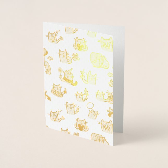 Funny cats, milk and magic. foil card (Front)