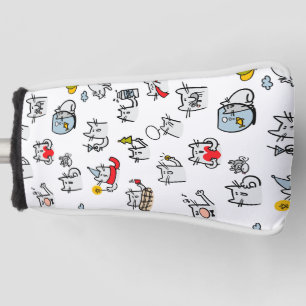 Funny cats, milk and magic. golf head cover