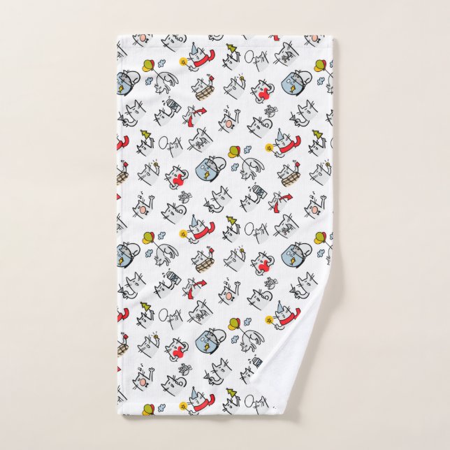 Funny cats, milk and magic. hand towel (Hand Towel)