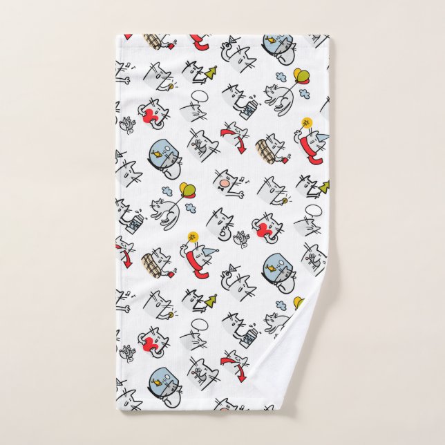 Funny cats, milk and magic. hand towel (Hand Towel)
