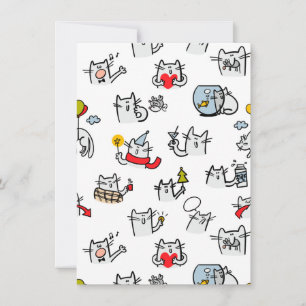 Funny cats, milk and magic. holiday card