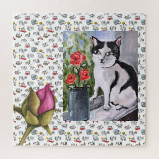 Funny cats, milk and magic. jigsaw puzzle