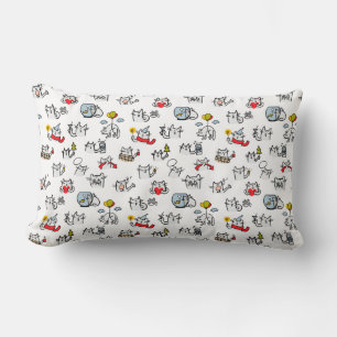 Funny cats, milk and magic. lumbar cushion