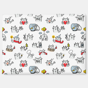 Funny cats, milk and magic. magnet