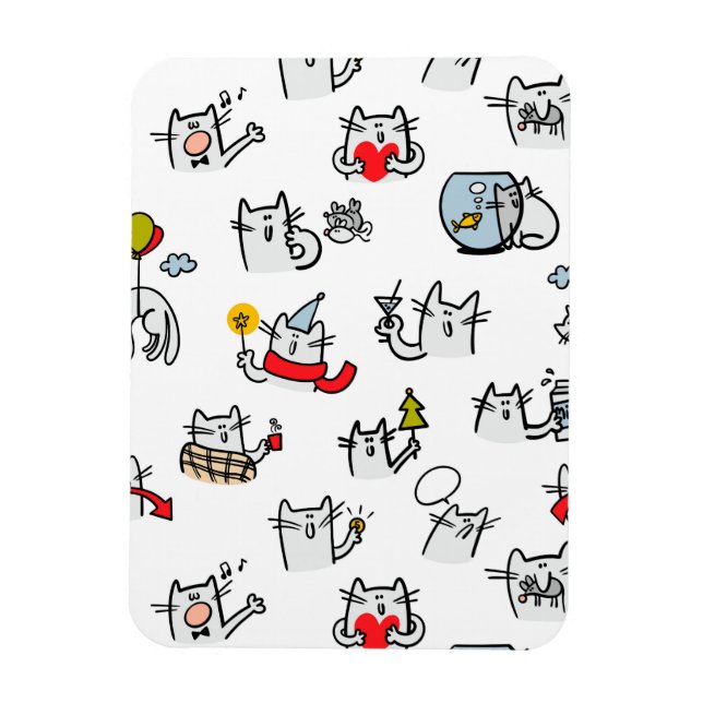 Funny cats, milk and magic. magnet (Vertical)