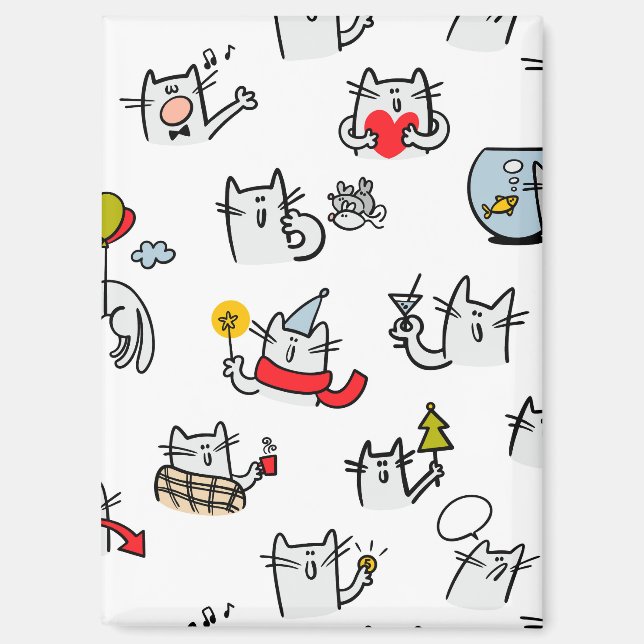 Funny cats, milk and magic. magnet (Front)