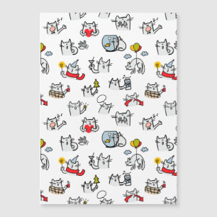 Funny cats, milk and magic. magnetic invitation
