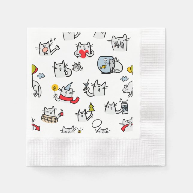 Funny cats, milk and magic. napkin (Front)