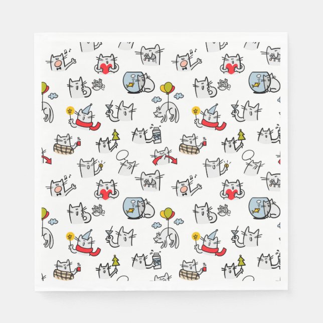 Funny cats, milk and magic. napkin (Front)
