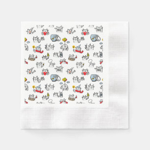 Funny cats, milk and magic. napkin