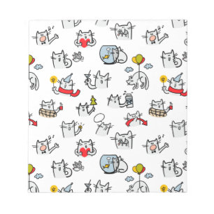 Funny cats, milk and magic. notepad