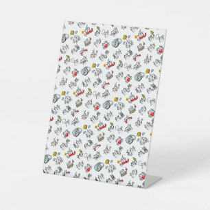Funny cats, milk and magic. pedestal sign